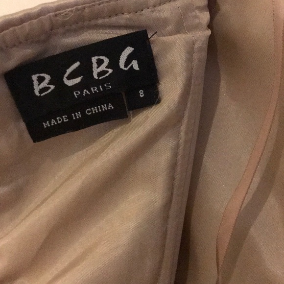 BCBG Paris Champagne Strapless Dress - Picture 4 of 5